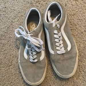 Old School Vans 
Green/gray suede